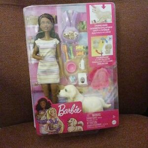 Barbie Pet Care Set with Striped Dress